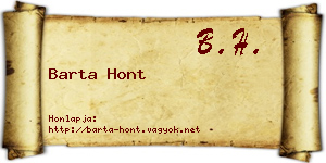 Barta Hont névjegykártya